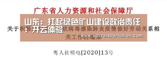 山东：扛起绿色矿山建设政治责任：开云体验